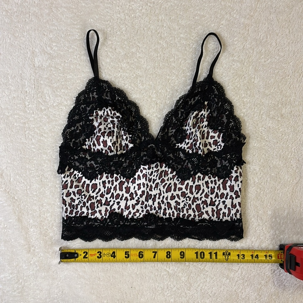 SHEIN tank -leopard print with black lace